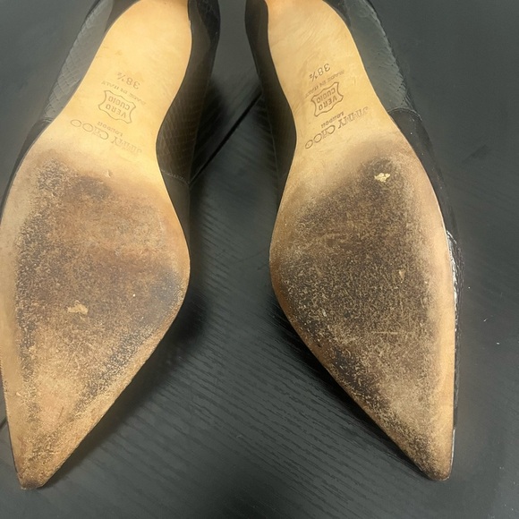 Jimmy Choo Black Snakeskin & Suede Pumps 👠 - Picture 10 of 11